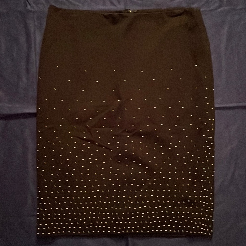 New black studded WHBM skirt